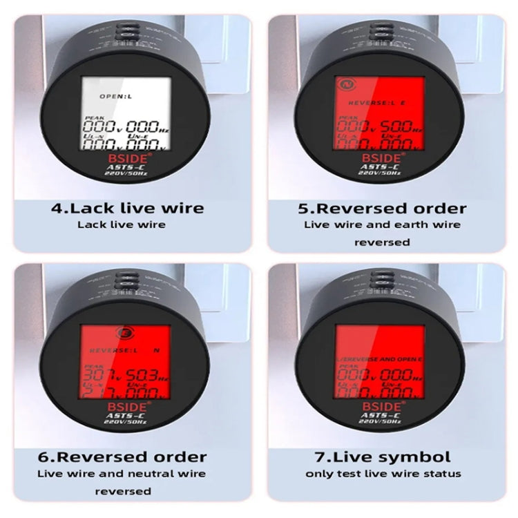 BSIDE ASTS Circuit Analyzer Plug Power Tester US Plug