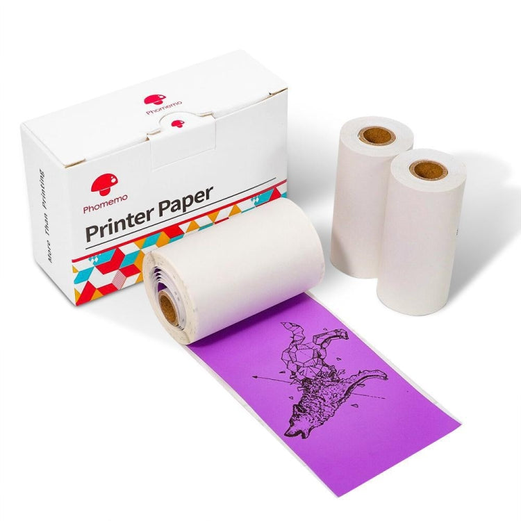 For Phomemo M02 / M02S / M02Pro 3rolls /Pack 53mm Self-Adhesive Black Letter Printer Thermal Labels On Purple / Rose Red / Orange Bottom