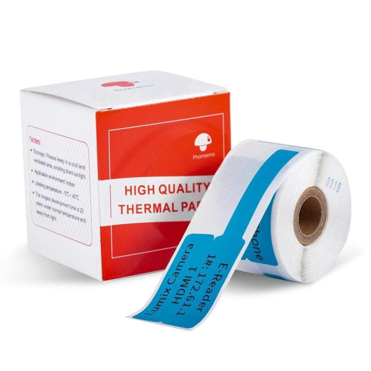 For Phomemo M110 / M200 100pcs /Roll 25x38mm Cable Self-Adhesive Thermal Labels(Blue)