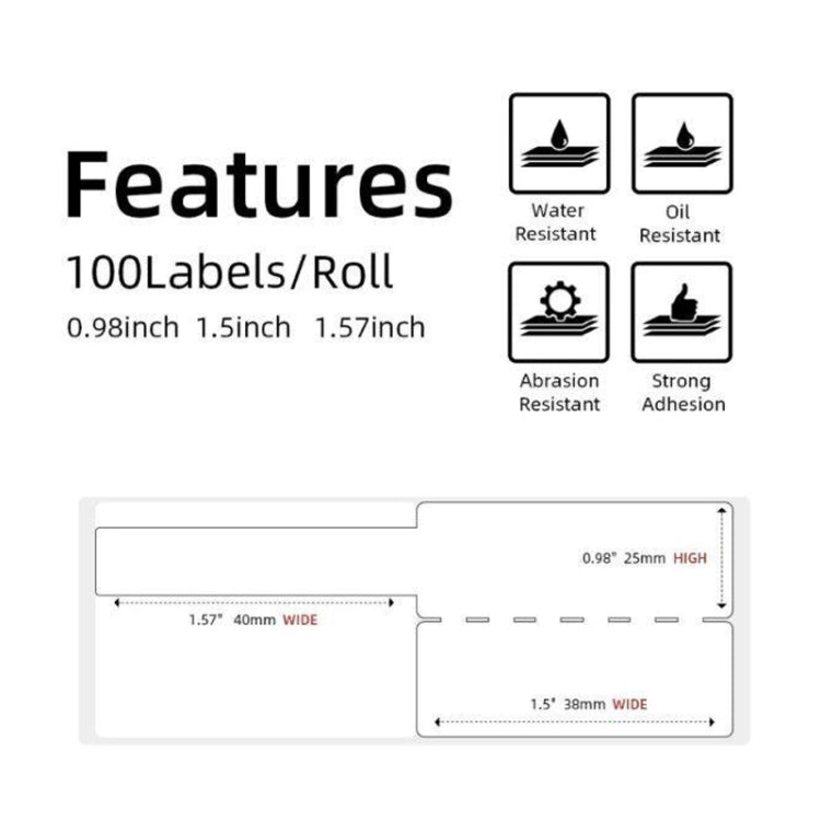 For Phomemo M110 / M200 100pcs /Roll 25x38mm Cable Self-Adhesive Thermal Labels(Blue)