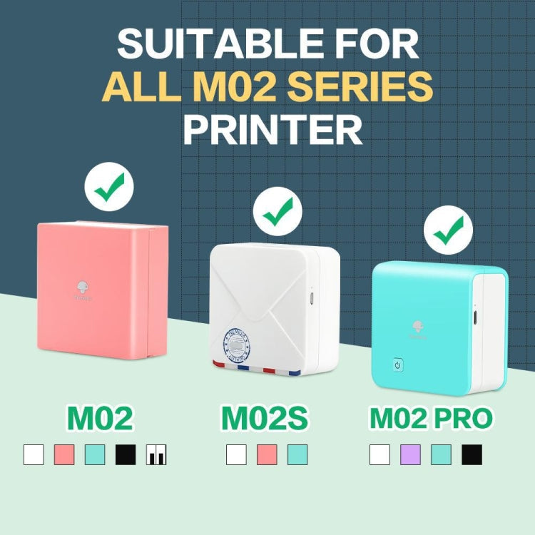 For Phomemo M02 / M02S / M02 Pro 3rolls /Pack 53mm 10 Years Black Print On White Paper Eyes Protection Beige Sticker Thermal Paper
