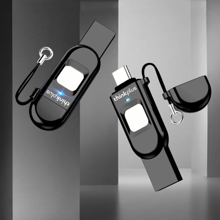 Lenovo Thinkplus TFU301 Dual Interface Type-C+USB Fingerprint Encrypted USB Flash Drive, TFU301 32G, TFU301 256G