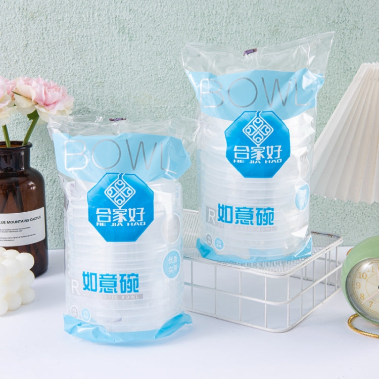 18pcs /Pack HEJIAHAO Food Grade Disposable Bowl Round Thickened Transparent Plastic Bowl