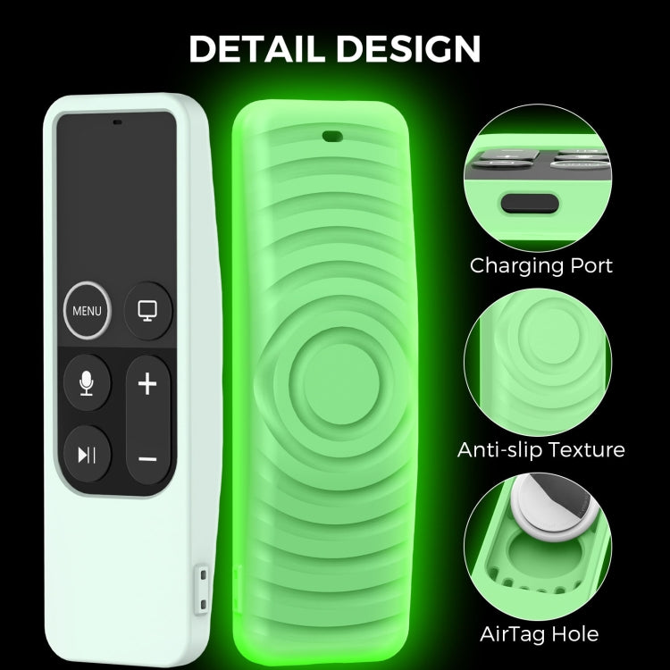 For Apple TV HD / 4K+AirTag AhaStyle PT175 Remote Control Tracker 2 In 1 Silicone Protective Cover(Blue)