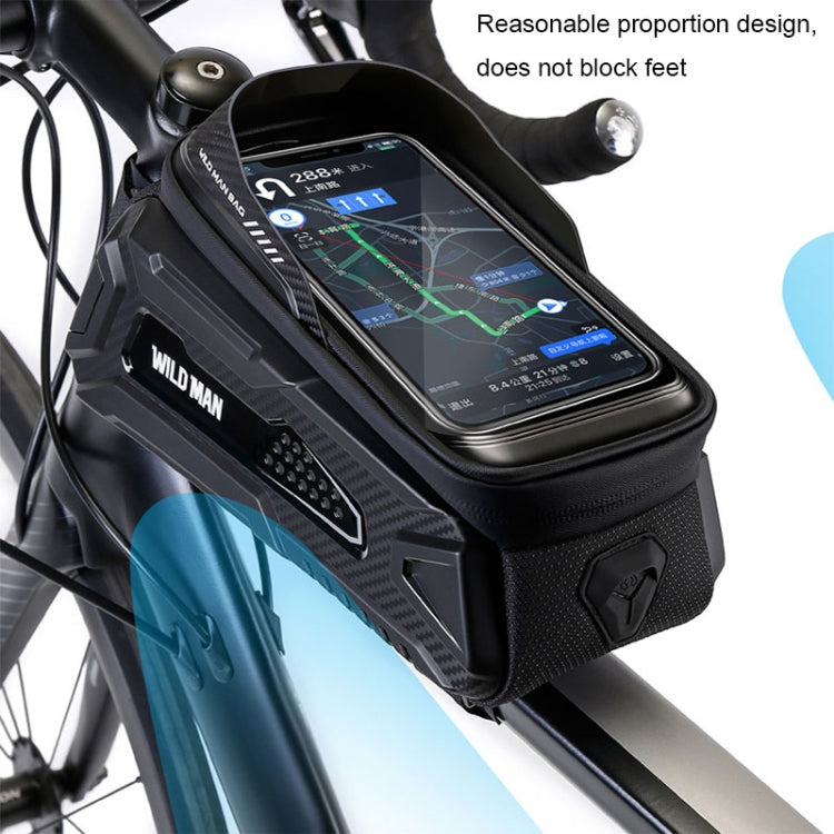 WILD MAN M30 1L Hard Shell Mountain Bike Front Beam Bag TPU Touch Screen Cycling Equipment Bag(Black Red)