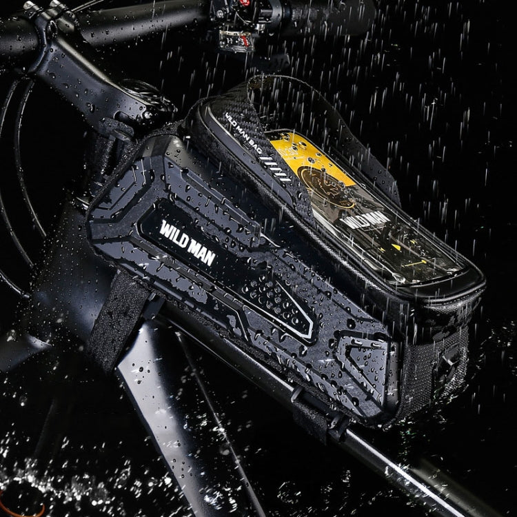 WILD MAN M30 1L Hard Shell Mountain Bike Front Beam Bag TPU Touch Screen Cycling Equipment Bag(Black)