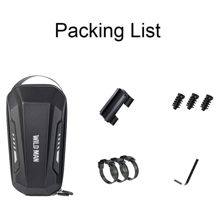 WILD MAN Scooter EVA Hard Shell Front Bag Folding Bicycle Quick Release Hanging Bag, Size: 2L(Black)