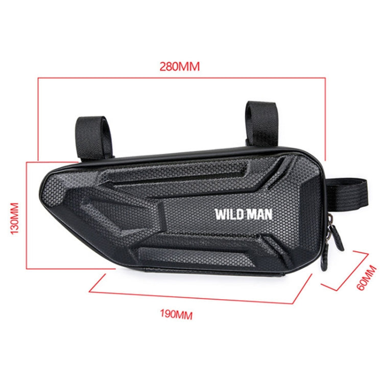 WILD MAN XT4 1.2L EVA Hard Shell Bicycle Triangle Bag Electric Vehicle Side Bag(Twill Pattern)