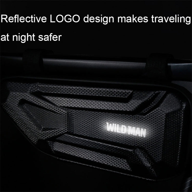 WILD MAN XT4 1.2L EVA Hard Shell Bicycle Triangle Bag Electric Vehicle Side Bag(Twill Pattern)
