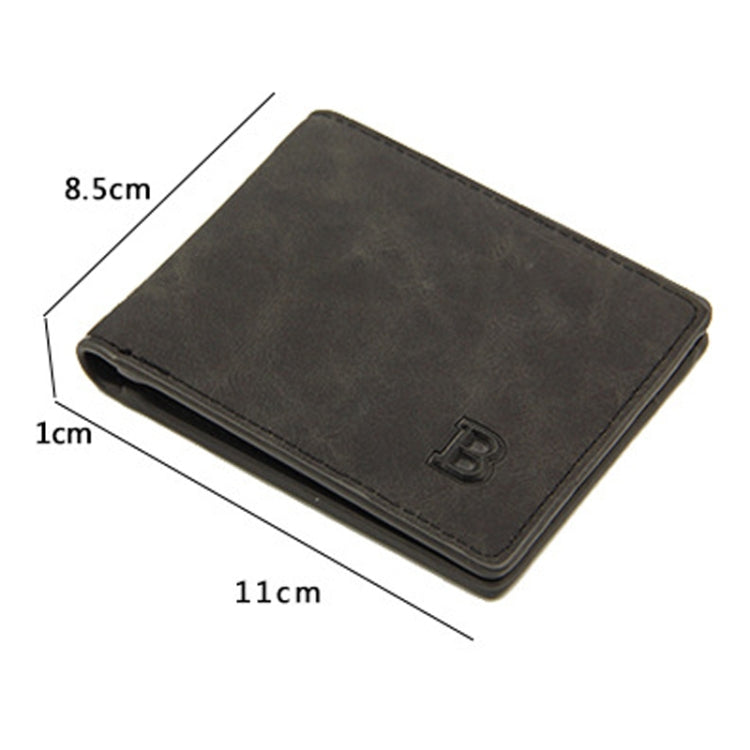 MenBense Men Short Wallet Retro Frosted Multi Card Wallet(Black)