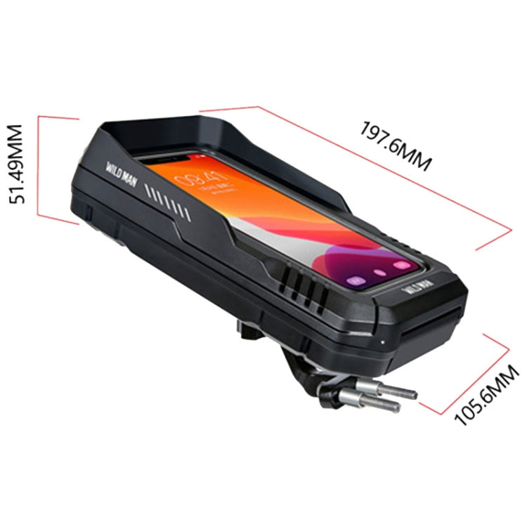 WILD MAN FK1 0.5L Mountain Bike Waterproof Phone Touch Screen Handlebar Bag Bike Holder Bag(Black)