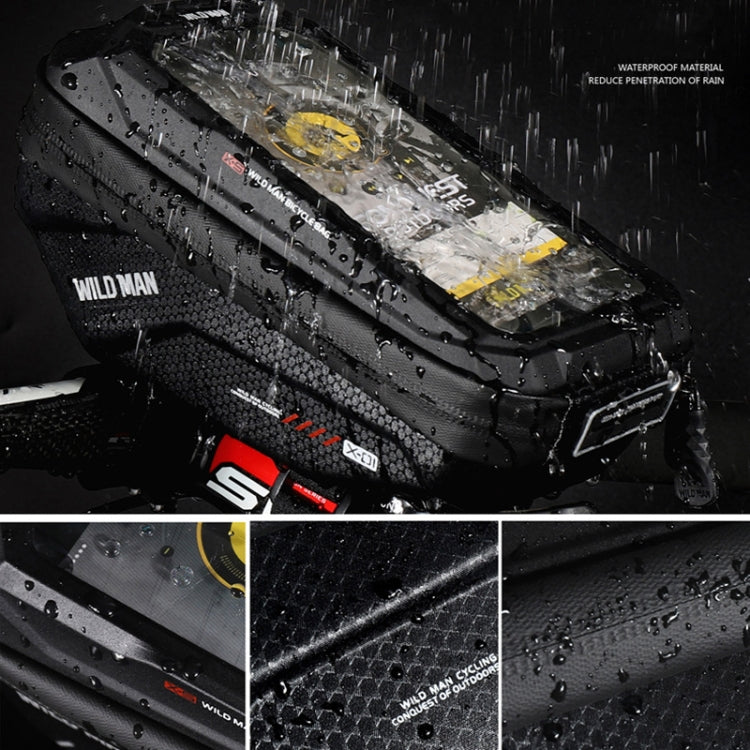 WILD MAN X1 1L EVA Hard Shell Bicycle Phone Touch Screen Handlebar Bag Waterproof Cycling Bag(Red)