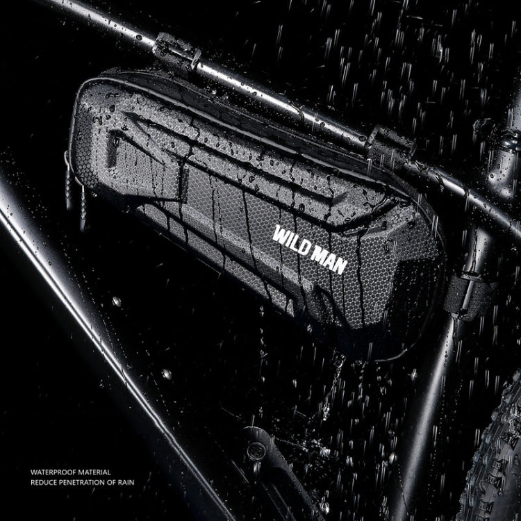 WILD MAN XT9 1.8L EVA Hard Shell Bike Front Beam Triangle Bag Electric Vehicle Waterproof Bag(Twill Pattern)