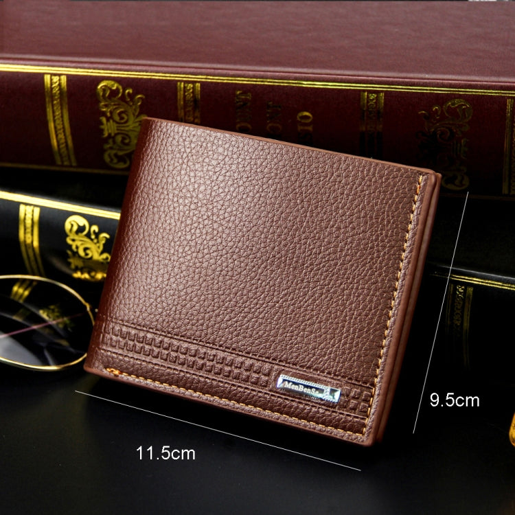 MenBense Men Wallet Casual Coin Purse Large Capacity Money Clip, Style: 555-3 (Dark Coffee)