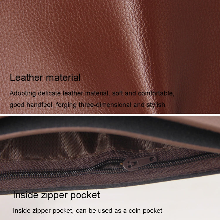 MenBense Men Wallet Casual Coin Purse Large Capacity Money Clip, Style: 555-6 (Dark Coffee)