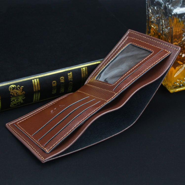 MenBense Men Wallet Casual Coin Purse Large Capacity Money Clip, Style: 555-1 (Light Coffee)
