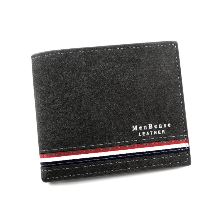 MenBense Men Short Wallet Personalized Coin Purse Frosted Clutch Money Clip(Black)