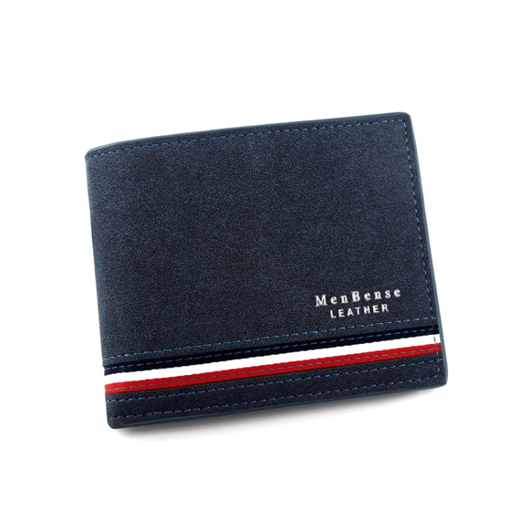 MenBense Men Short Wallet Personalized Coin Purse Frosted Clutch Money Clip(Blue)