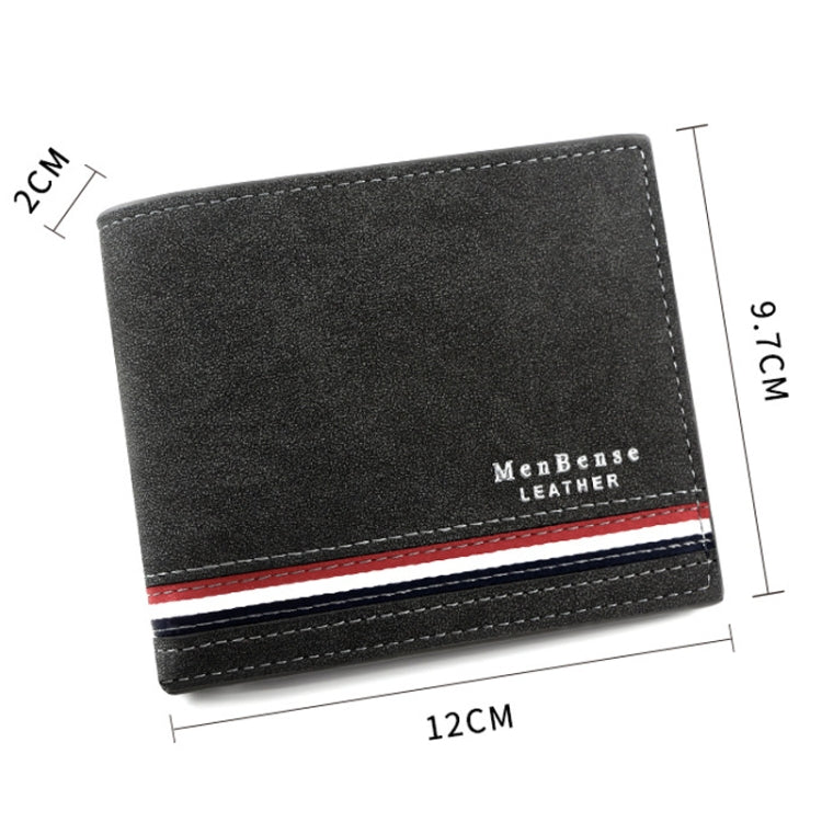 MenBense Men Short Wallet Personalized Coin Purse Frosted Clutch Money Clip(Dark Brown)