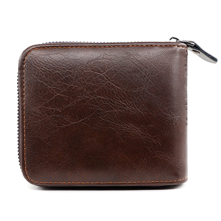 MenBense Men Short Zipper Wallet Coin Purse Large Capacity Multi-Card Money Clip(Black)