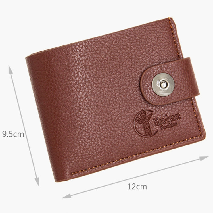 MenBense Men Short Magnetic Clasp Wallet Multi-Card Coin Purse(Black)