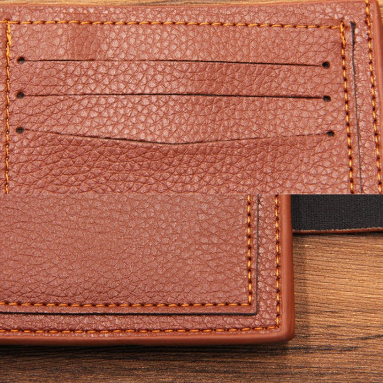 MenBense Men Short Magnetic Clasp Wallet Multi-Card Coin Purse(Light Coffee)