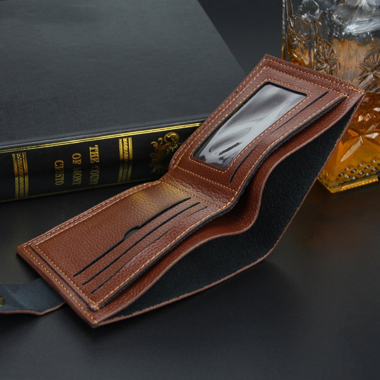 MenBense Men Short Magnetic Clasp Wallet Multi-Card Coin Purse(Black)