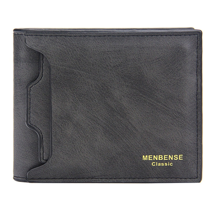 Menbense Men Short Wallet Casual Multi-Card Coin Purse(Black)