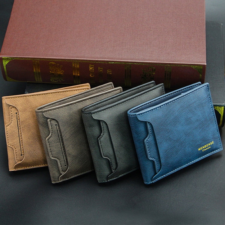 Menbense Men Short Wallet Casual Multi-Card Coin Purse(Black)