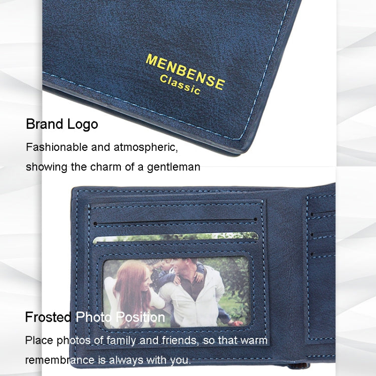 Menbense Men Short Wallet Casual Multi-Card Coin Purse(Light Brown)