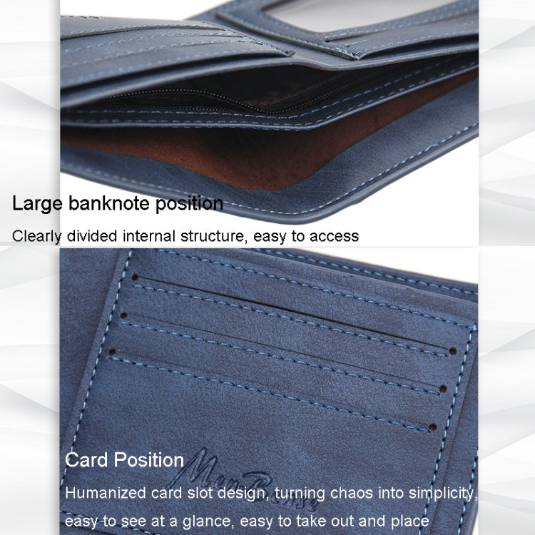 Menbense Men Short Wallet Casual Multi-Card Coin Purse(Light Brown)