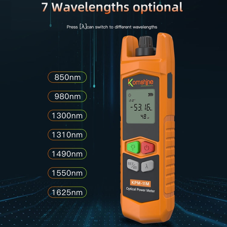 Komshine High Precision Optical Power Meter Mini Fiber Optic Light Attenuation Tester With LED, Specification: C-G/-50DBM to +26DBM