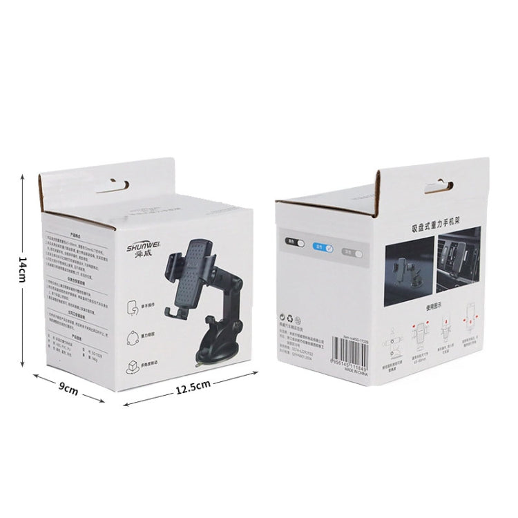 SHUNWEI SD-1132B Car Phone Suction Cup + Air Vent Holder Gravity Sensing Support Bracket(Black)