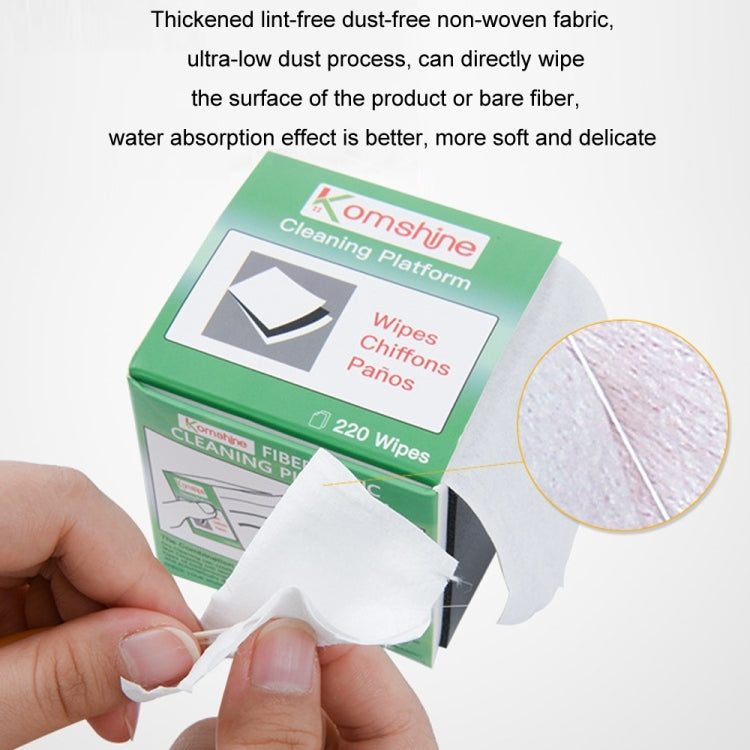 220sheets /box Komshine SC/FC/ST/LC/Bare Fiber Non-woven Optical Fiber Cleaning Paper