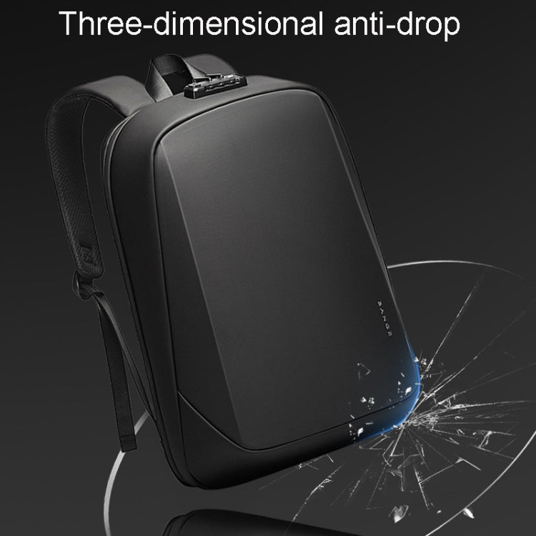 BANGE BG-7251 Mens Business Double-Shoulder Laptop Bag Large Capacity Waterproof Backpack(Black)