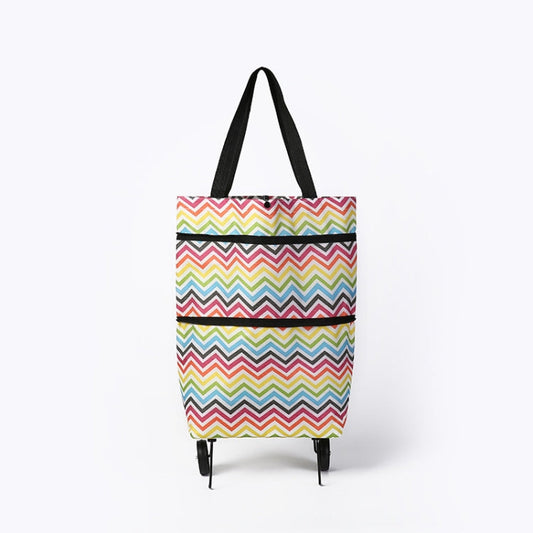 2 In 1  Oxford Cloth Shopping Bag Foldable Shopping Trolley Cart