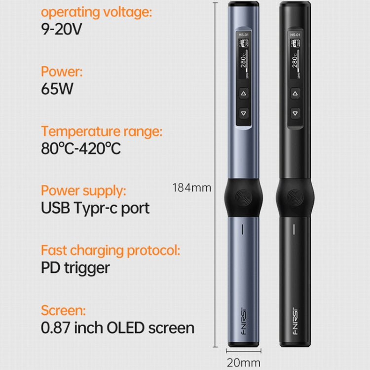 FNIRSI 14pcs/ Set Mini Soldering Station Digital Display Constant Temperature Smart Soldering Iron, Color: Black 6 Head With Power Supply