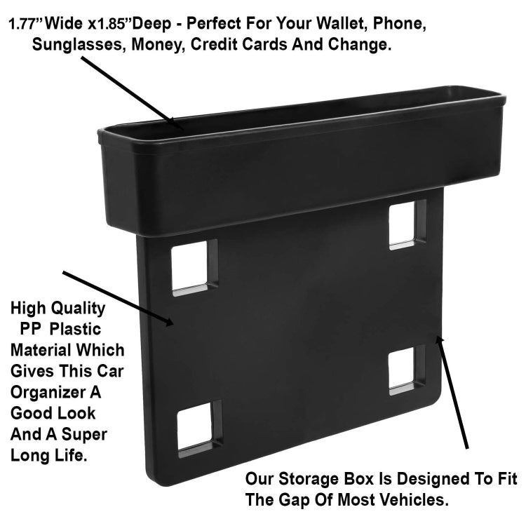 SHUNWEI SD-1513 Car Seat Seam Storage Box Mobile Phone Standing Storage Supplies In Car(Black)
