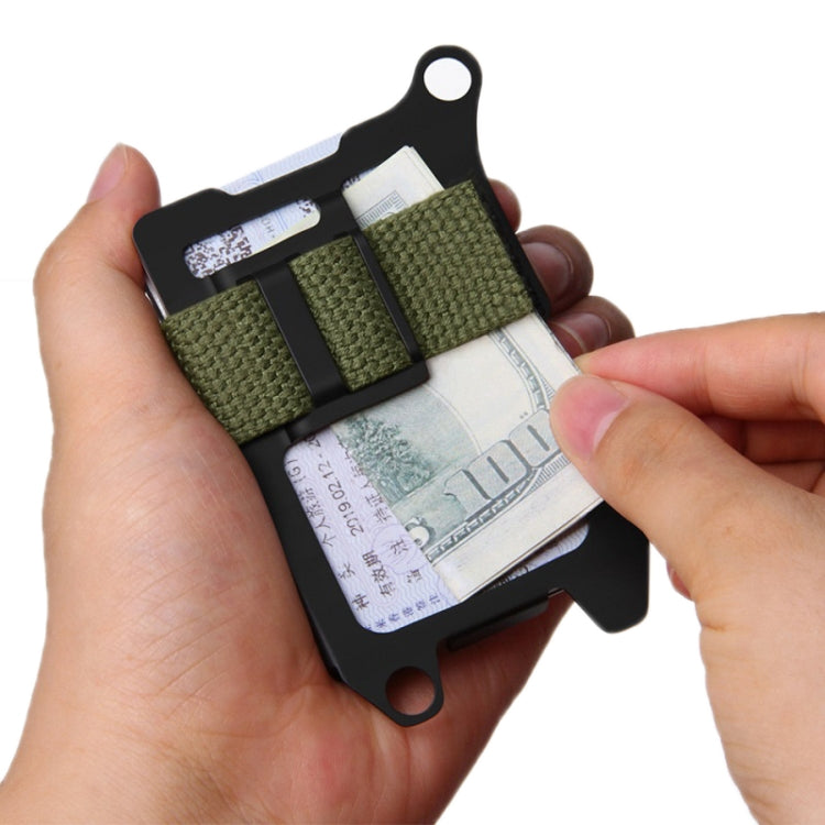 ZEEKER RFID Metal Card Holder EDC Multi-function Wallet(Green Cloth Belt)