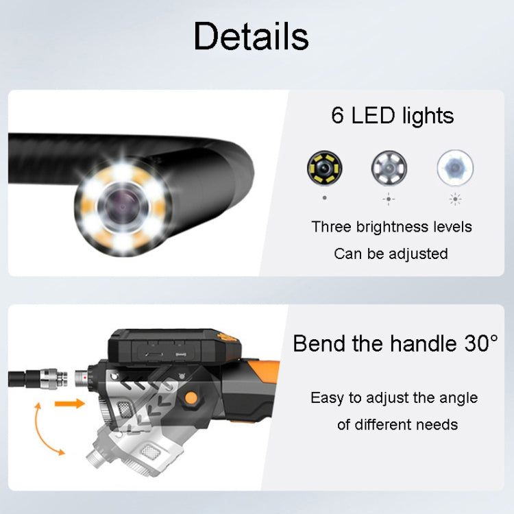 Teslong NTS300 5 Inch HD Large Screen Industrial Inspection Borescope Auto Repair Tools, Specification: 7.6mm-1M