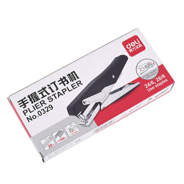 Deli  Labor-saving Stapler NO.12 Handheld Stapler Papers Stapling Machine, Spec: 0329 White