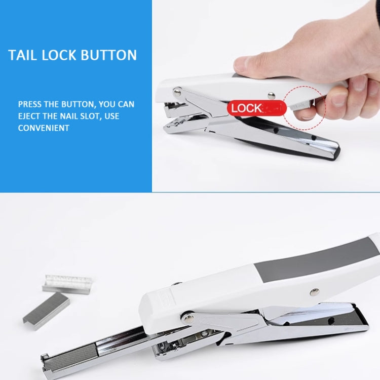Deli  Labor-saving Stapler NO.12 Handheld Stapler Papers Stapling Machine, Spec: 0329 White