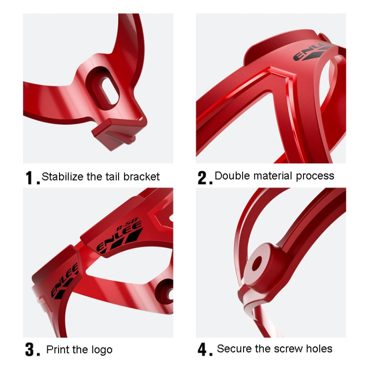 ENLEE R-50 Plastic Bicycle Bottle Cage Road And Mountain Bike Cylinder Holder Cycling Accessories(Red)