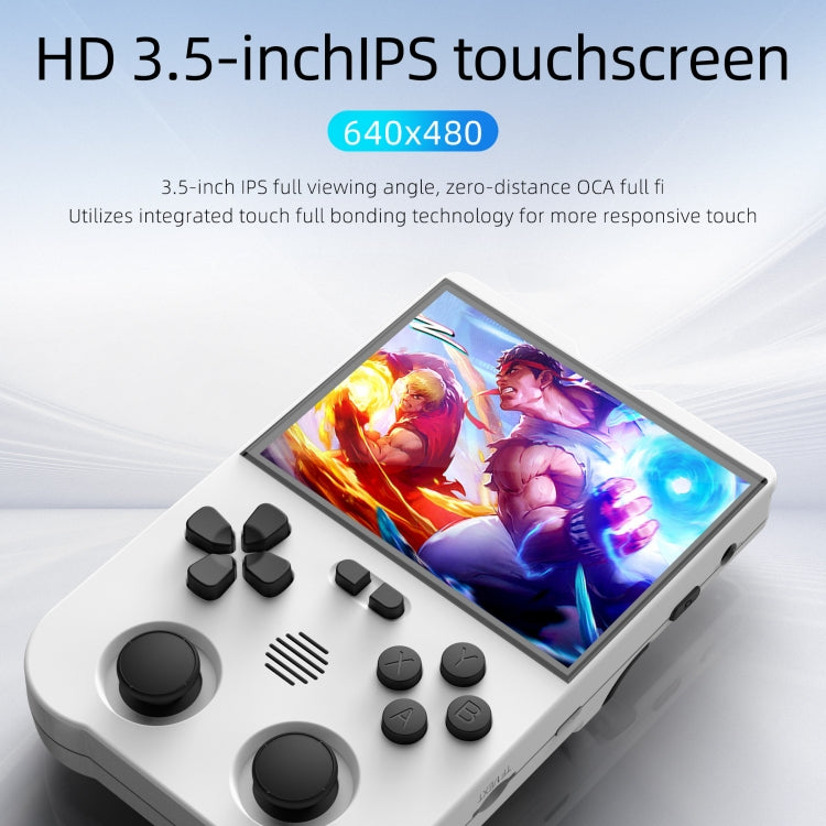 AMPOWN XU10 Handheld Game Console 3.5-Inch IPS Screen Linux System Portable Video Arcade 64G(White)
