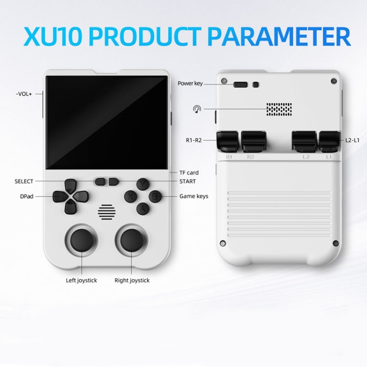 AMPOWN XU10 Handheld Game Console 3.5-Inch IPS Screen Linux System Portable Video Arcade 128G(Grey)