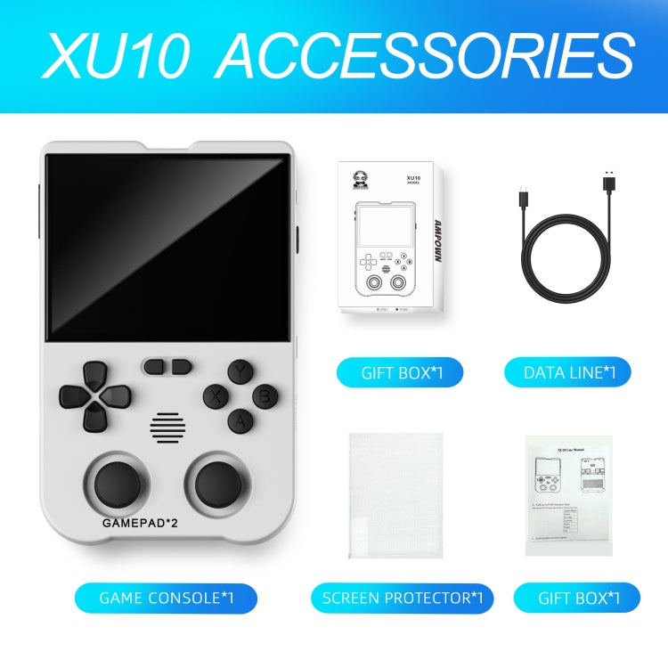 AMPOWN XU10 Handheld Game Console 3.5-Inch IPS Screen Linux System Portable Video Arcade 128G(Purple)