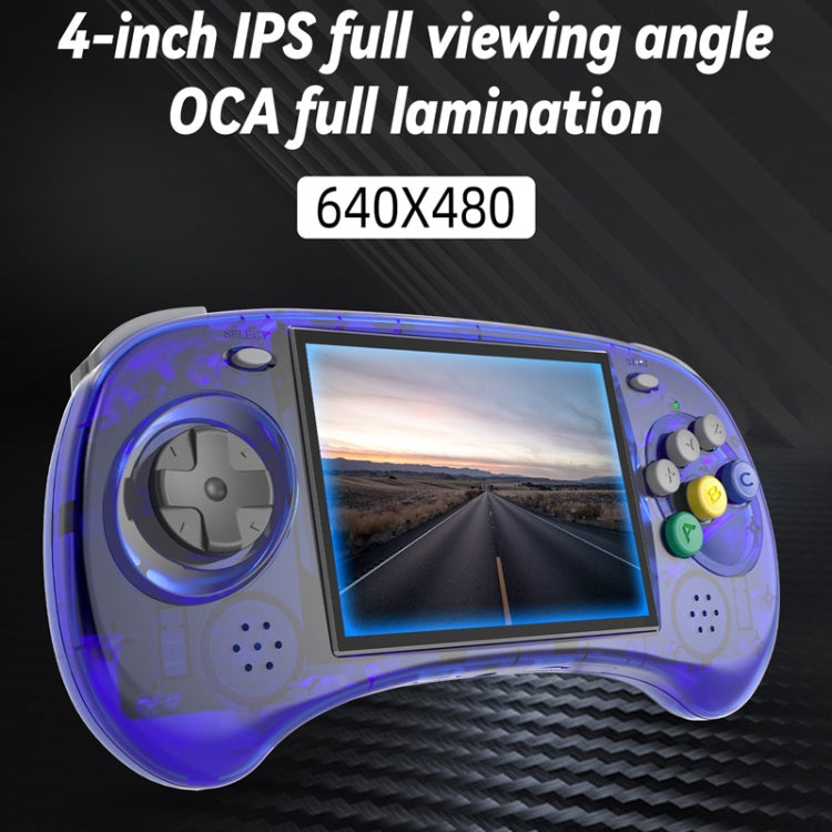 ANBERNIC RG ARC-S Handheld Game Console 4-Inch IPS Screen Linux System Portable Video Arcade 256G(Transparent Blue)
