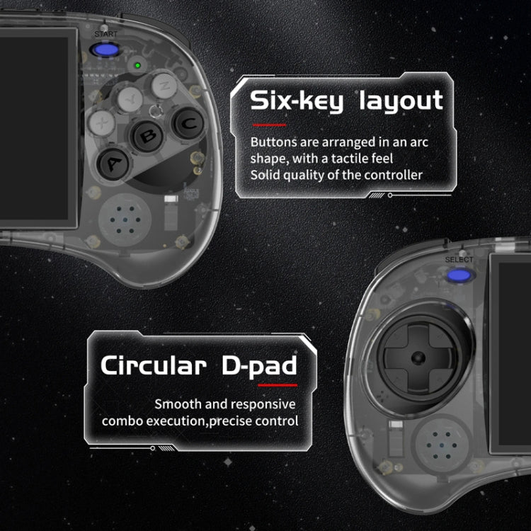 ANBERNIC RG ARC-S Handheld Game Console 4-Inch IPS Screen Linux System Portable Video Arcade 256G(Transparent Black)