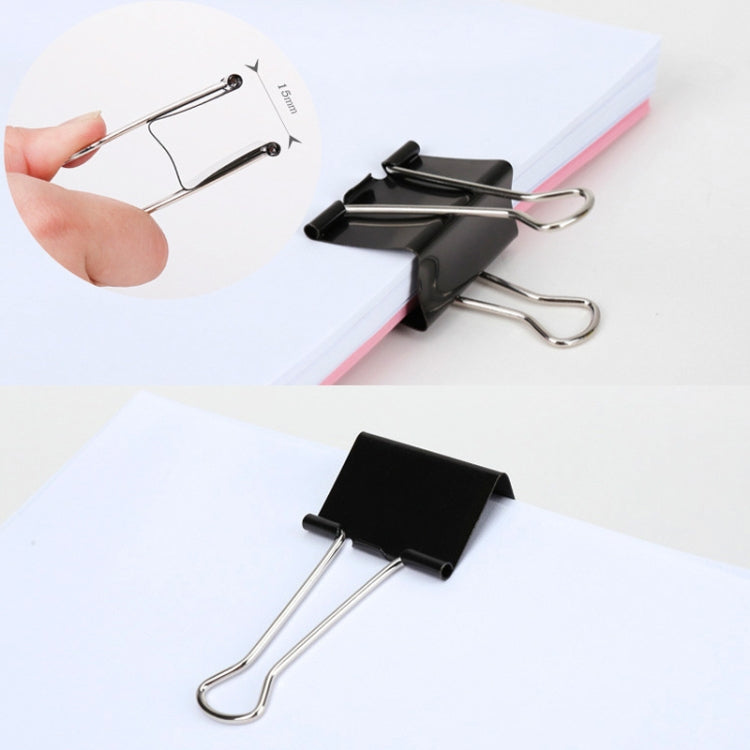 Deli  24pcs /Box 41mm Long Tail Ticket Clip Metal Dovetail Clip, Spec: 8562 Black