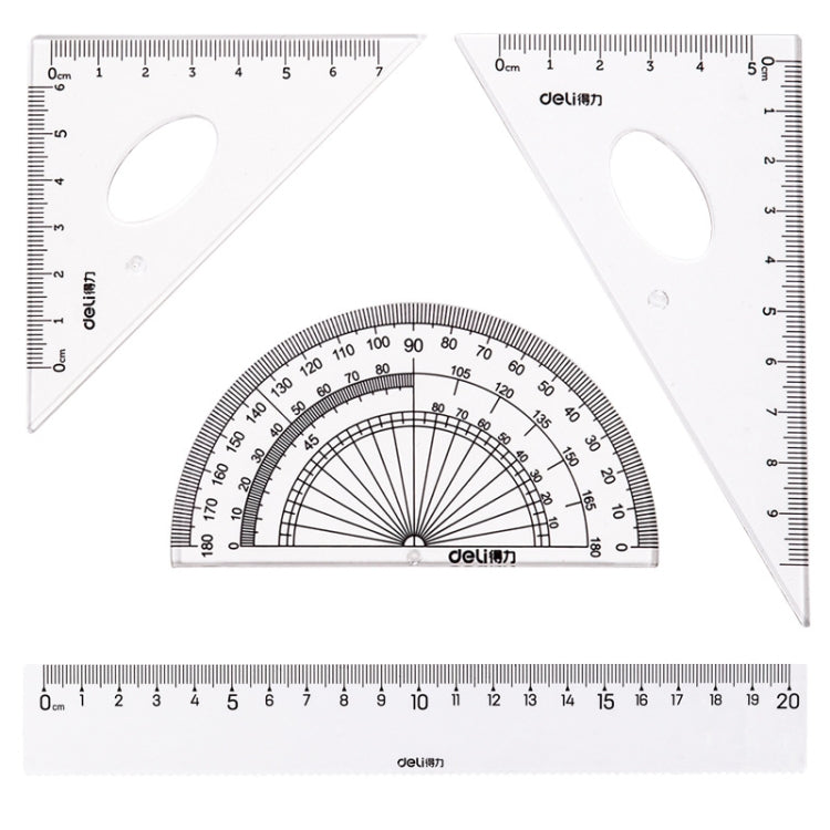 Deli  4-in-1 Ruler Set for Students Ruler Stationery Set, Model: 79529